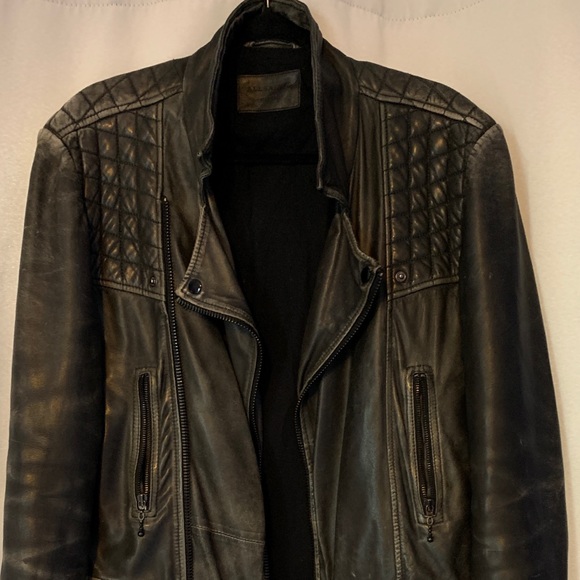 Allsaints Men’s Leather Conroy Jacket, Medium - Picture 3 of 4